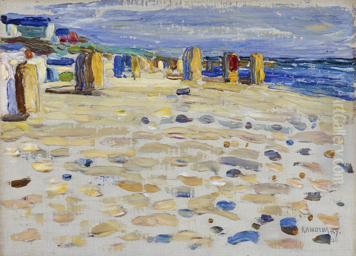 Holland - Strandkorbe Oil Painting by Wassily Kandinsky