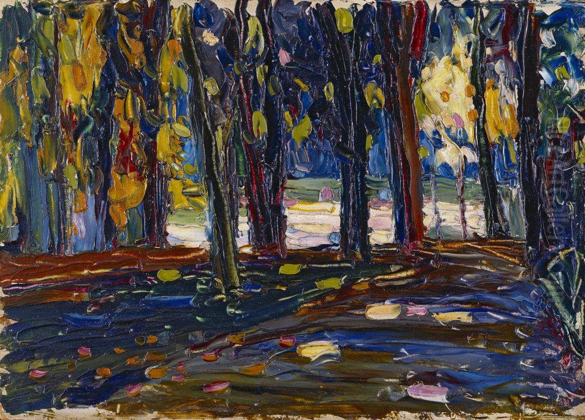 In St. Cloud Park - Autumn II Oil Painting by Wassily Kandinsky