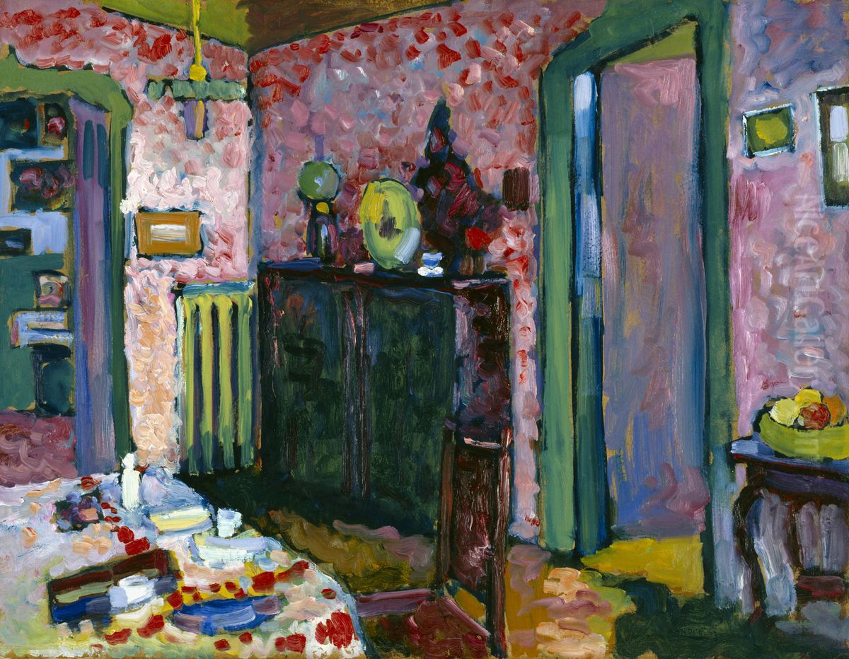Interior (My Dining Room) Oil Painting by Wassily Kandinsky