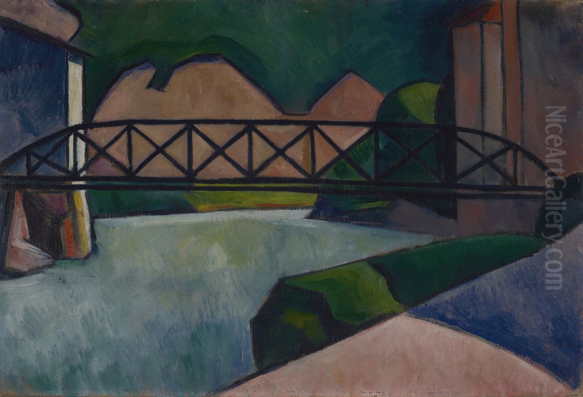 Eiserne Brucke Oil Painting by Alexander Kanoldt