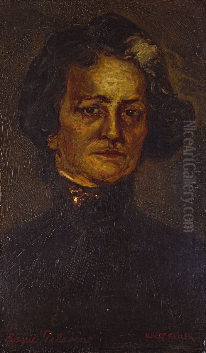 Eusapia Palladino Oil Painting by Albert von Keller