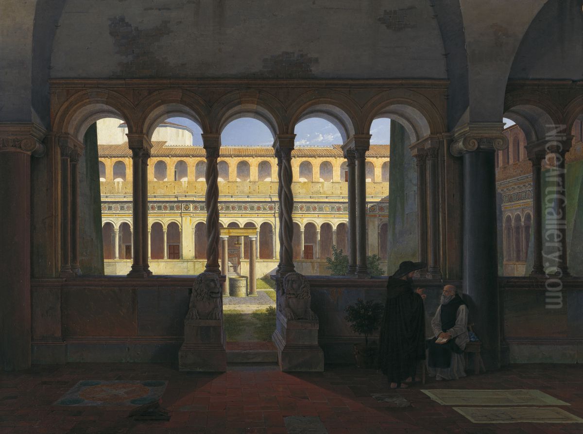 Der Kreuzgang von San Giovanni in Laterano in Rom Oil Painting by Leo Von Klenze