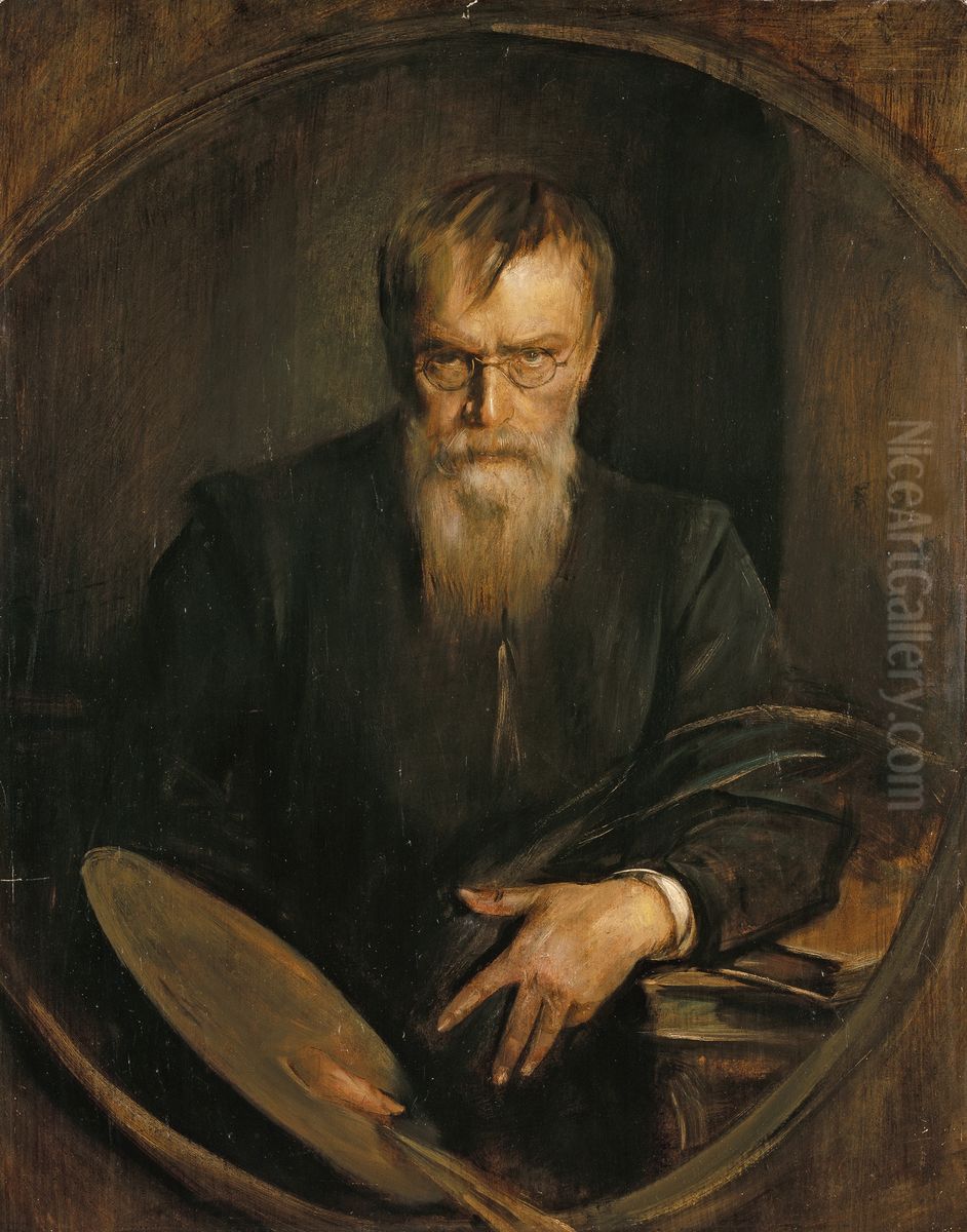 Selbstportrat Oil Painting by Lenbach Franz Von
