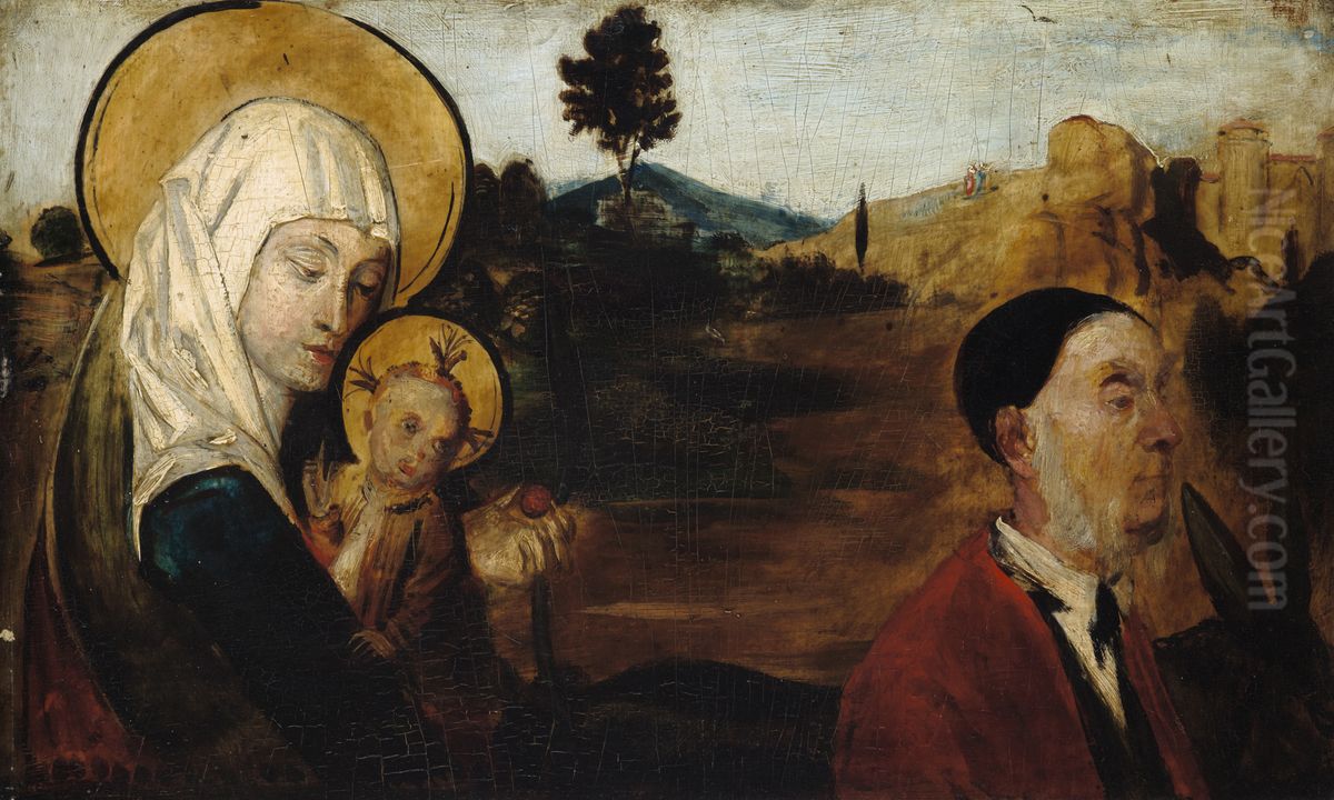 Flucht nach Agypten, mit Baron Karl Eduard von Liphart als Joseph Oil Painting by Lenbach Franz Von