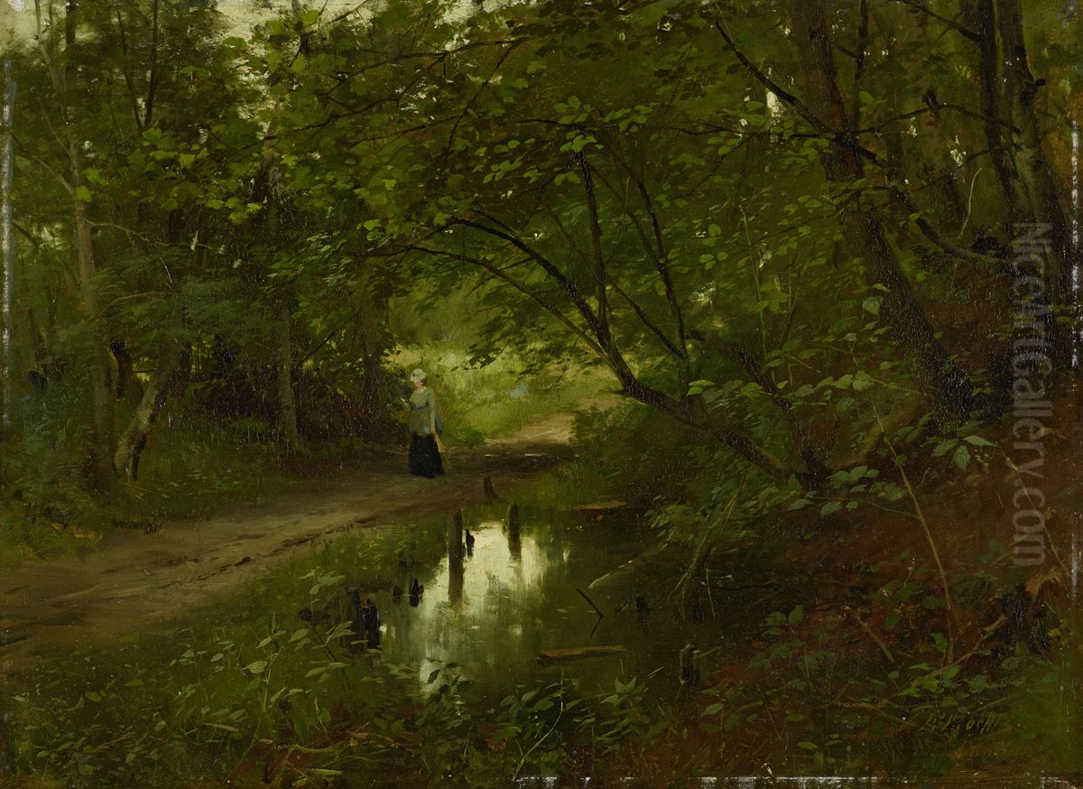 Waldinneres Oil Painting by Ludwig Von Lofftz