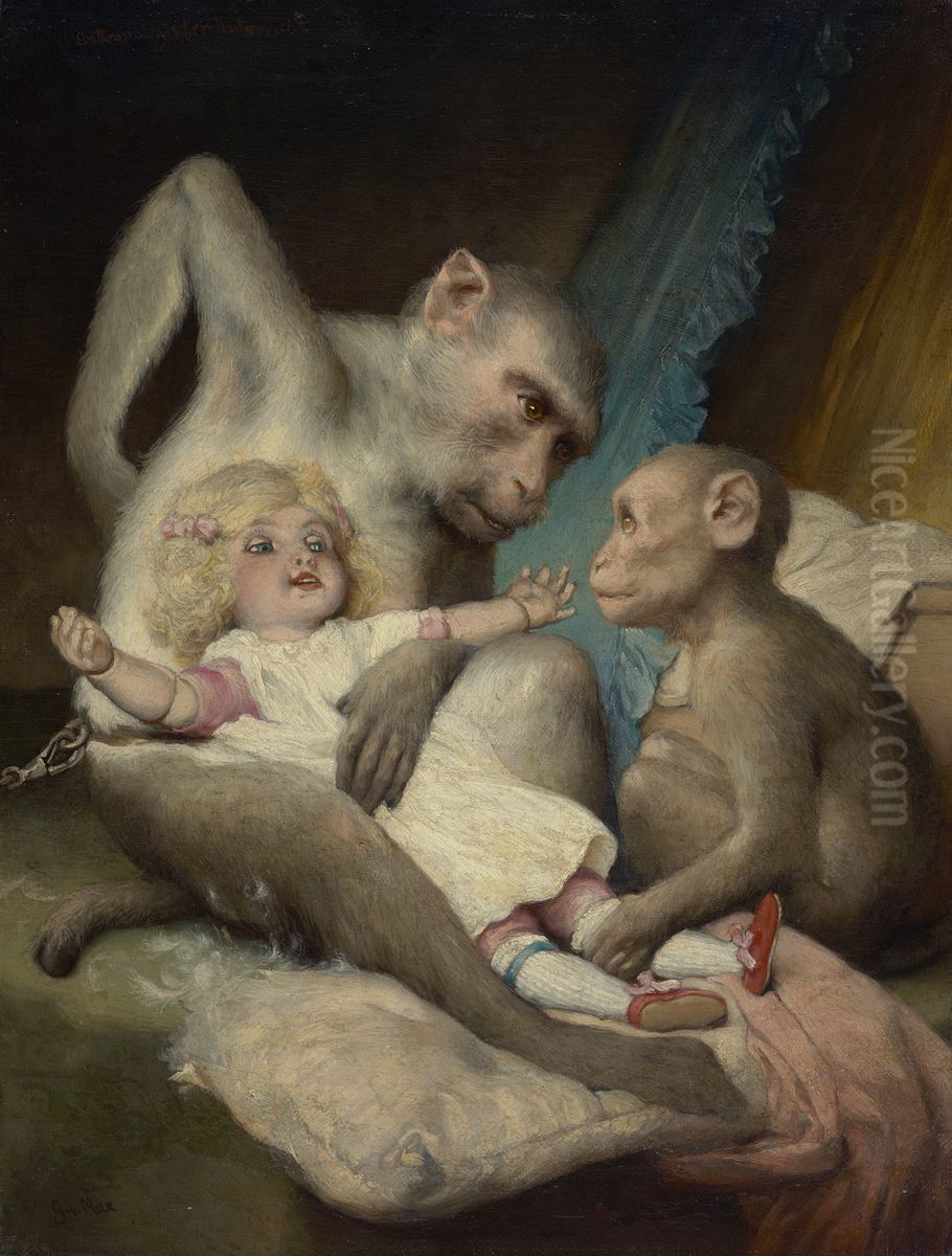 Anthropologischer Unterricht Oil Painting by Gabriel von Max