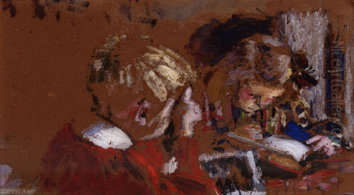 Children Reading Oil Painting by Jean-Edouard Vuillard