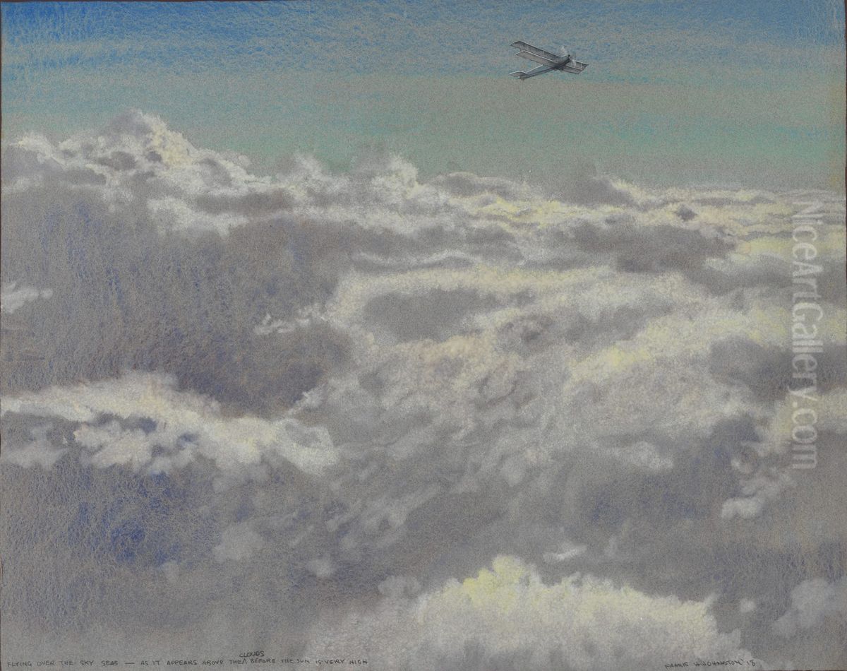 FLYING OVER THE SKY SEAS Oil Painting by Frank Johnston