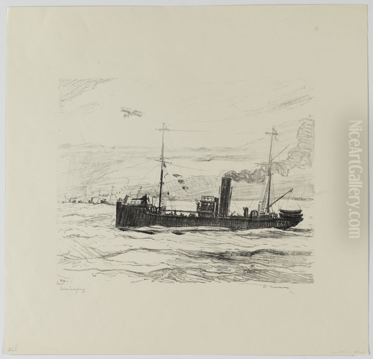 Mine Sweeping Oil Painting by Arthur Lismer