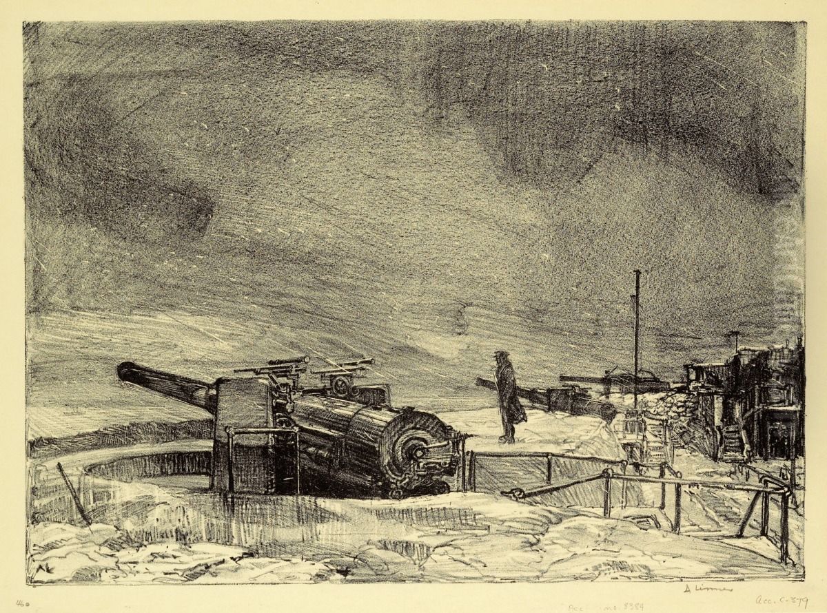 Harbour Defence - Winter Oil Painting by Arthur Lismer