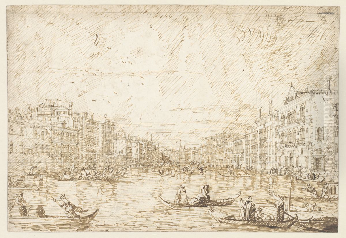 Grand Canal in Venice Oil Painting by Canaletto