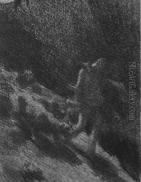 Orphee descendant aux enfers Oil Painting by Ernest Laurent