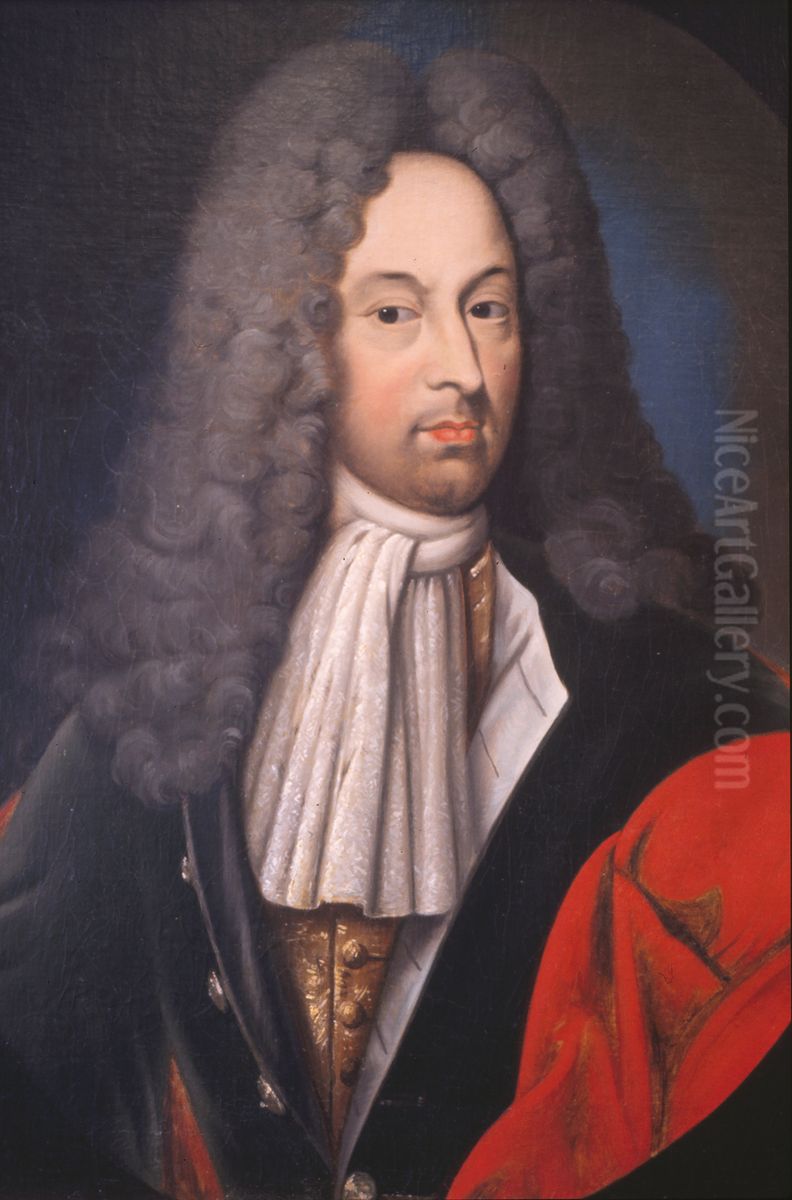 Albert Lorentzen Angell Oil Painting by Johan Friderich Schweiger