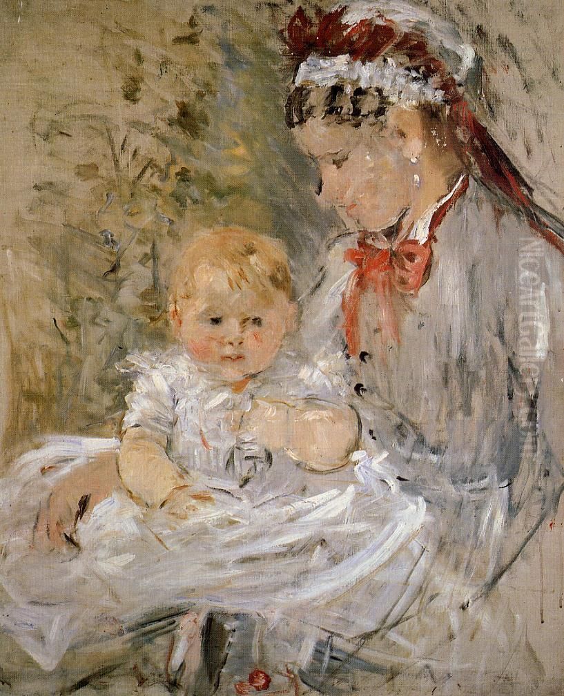 Nourrice et bebe Oil Painting by Berthe Morisot