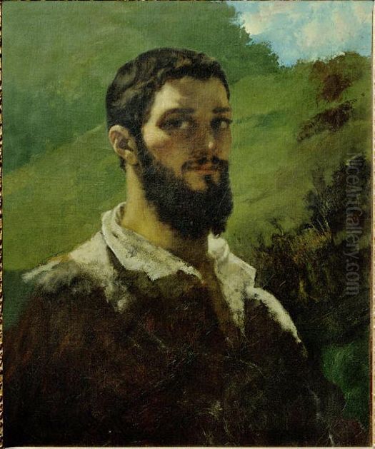 Portrait d'homme dit Portrait de l'artiste par lui-meme Oil Painting by Gustave Courbet