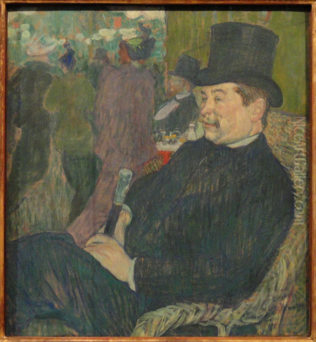 Portrait de Monsieur Delaporte au Jardin de Paris Oil Painting by Henri De Toulouse-Lautrec