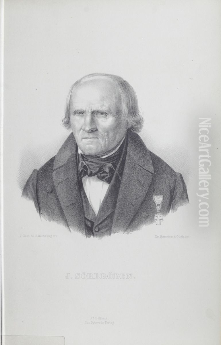 John Hansen Sorbroden Oil Painting by Christian Olsen