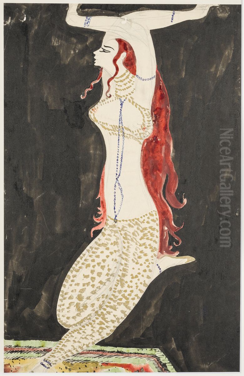 Dekorationsskiss av Isaac Grunewald - Simson och Delila Oil Painting by Isaac Grunewald