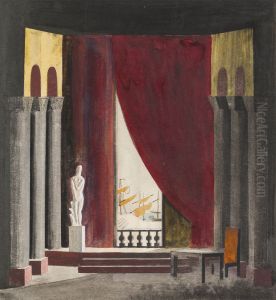Dekorationsskiss av Isaac Grunewald - Fiesco