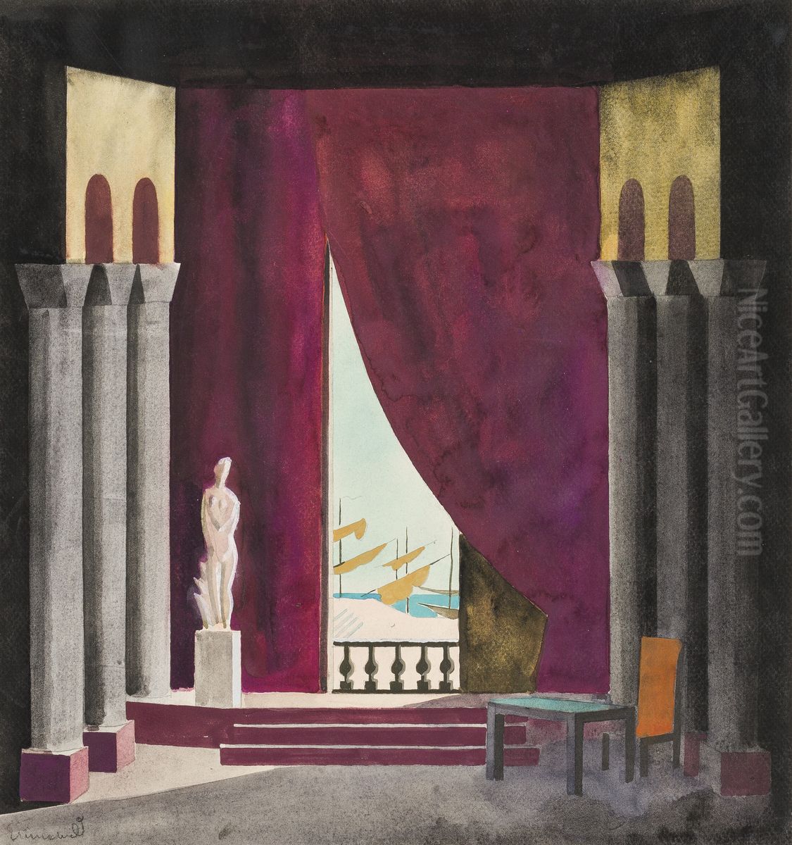 Dekorationsskiss av Isaac Grunewald - Fiesco Oil Painting by Isaac Grunewald