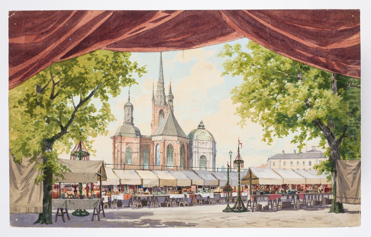 Dekorationsskiss av Carl Grabow Oil Painting by Carl Grabow