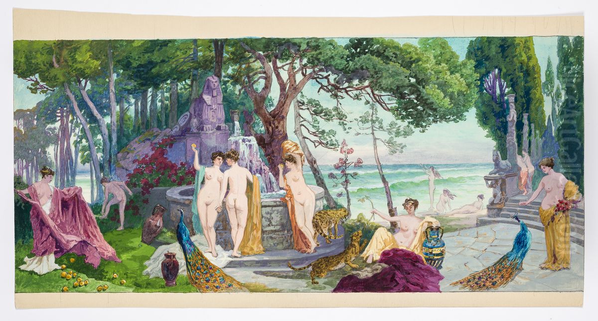 Dekorationsskiss av Carl Grabow Oil Painting by Carl Grabow