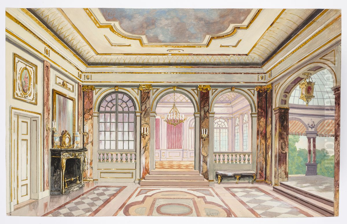 Dekorationsskiss av Carl Grabow Oil Painting by Carl Grabow