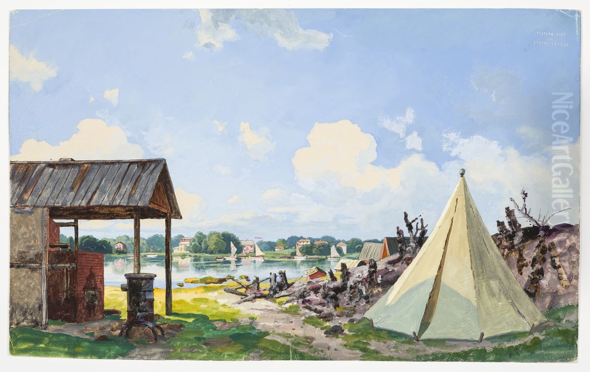 Dekorationsskiss av Carl Grabow Oil Painting by Carl Grabow