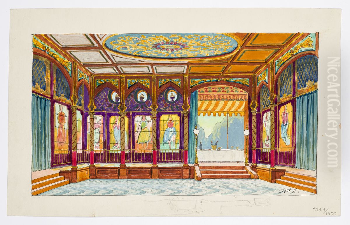 Dekorationsskiss av Carl Grabow Oil Painting by Carl Grabow