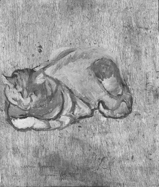 Raminou cat study Oil Painting by Suzanne Valadon