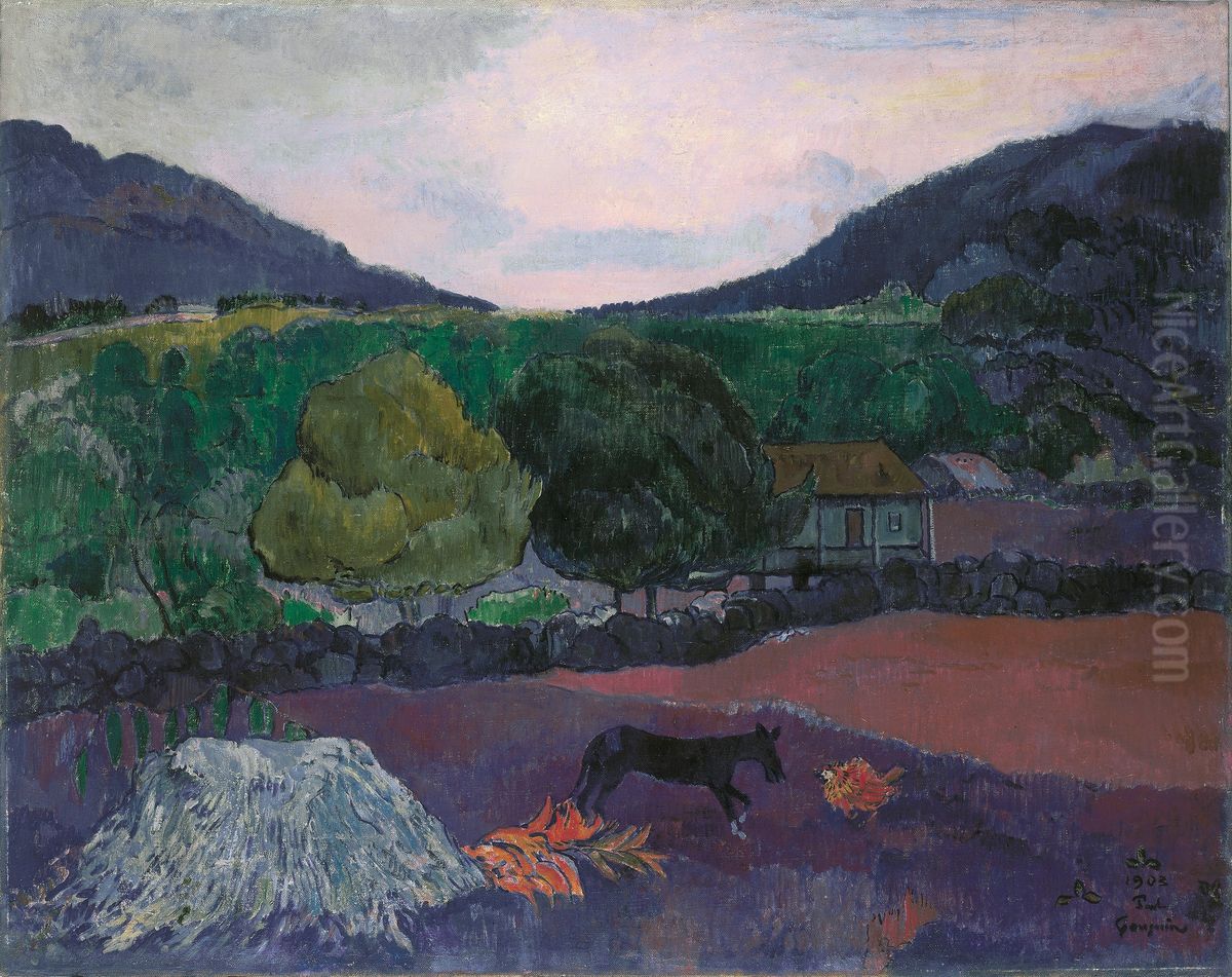 Paysage avec chien Oil Painting by Paul Gauguin