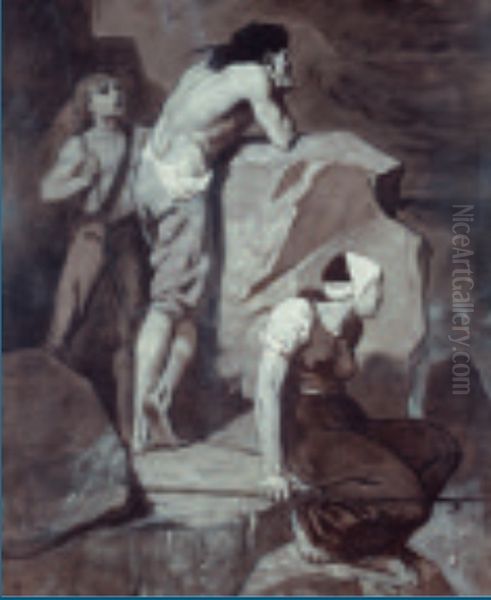 Les pilleurs de mer Oil Painting by Evariste Vital Luminais