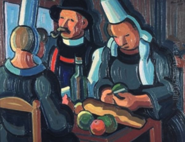 Le repas bigouden Oil Painting by Pierre Belay
