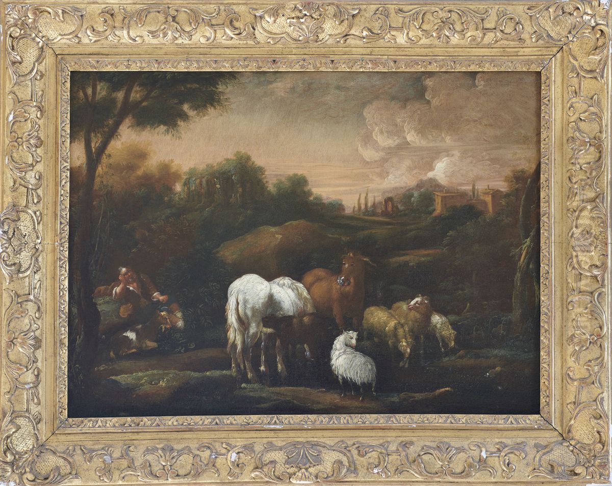 Paysage anime d'un troupeau Oil Painting by Philipp Peter Roos