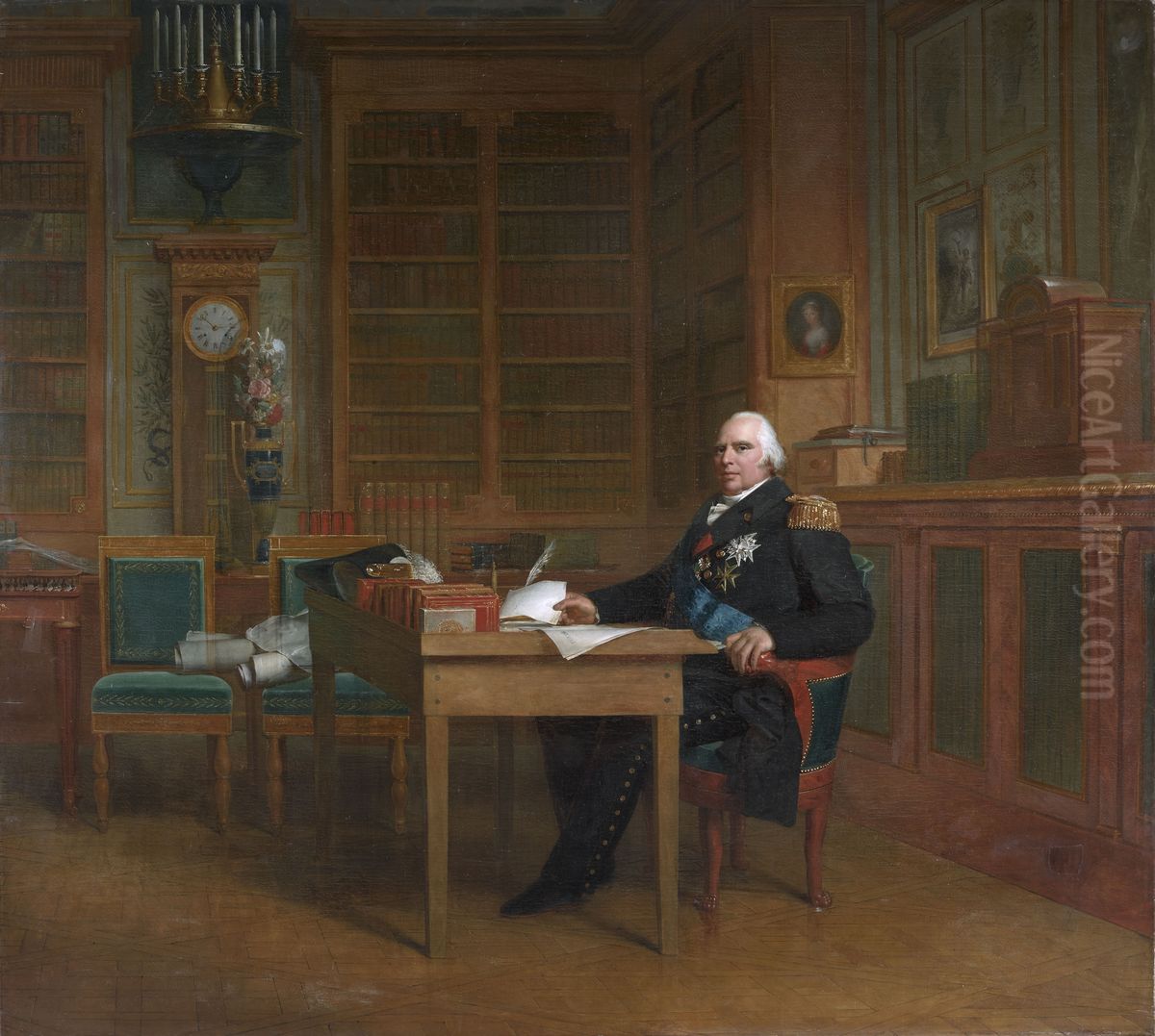 Le roi Louis XVIII dans son cabinet de travail des Tuileries Oil Painting by Francois Gerard