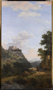Paysage d'Italie avec architecture et oratoire