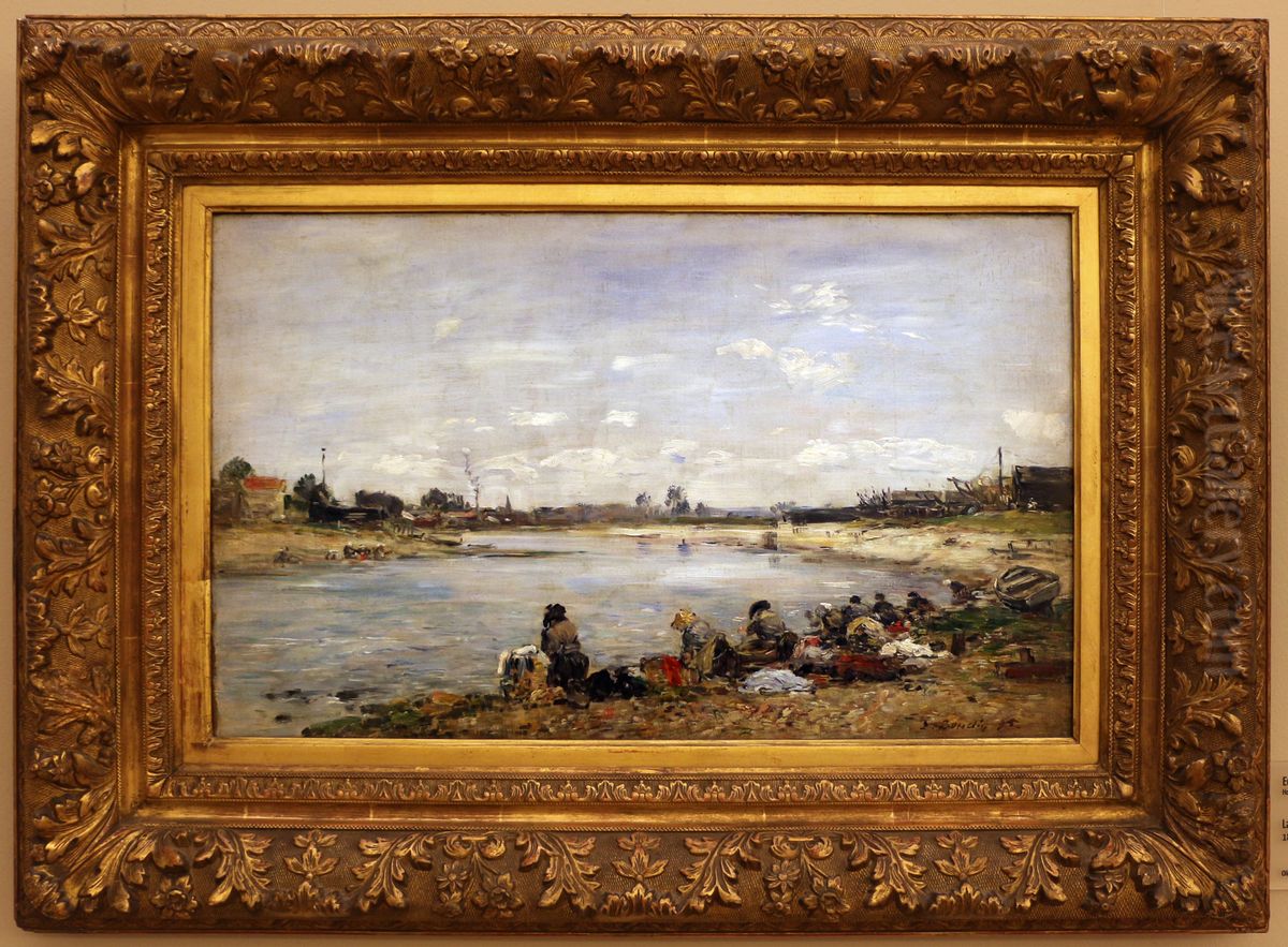 Washing Oil Painting by Eugene Louis Boudin