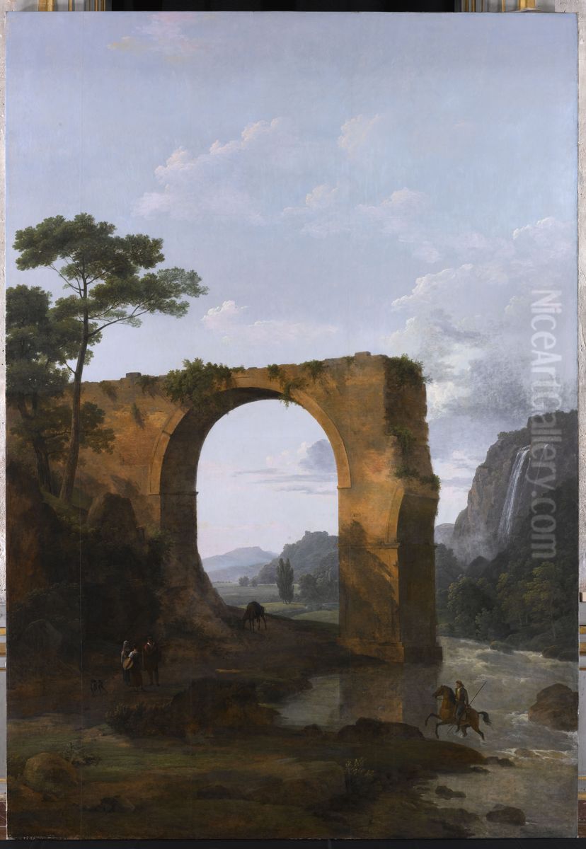 Italian Landscape Oil Painting by Jean-Victor Bertin