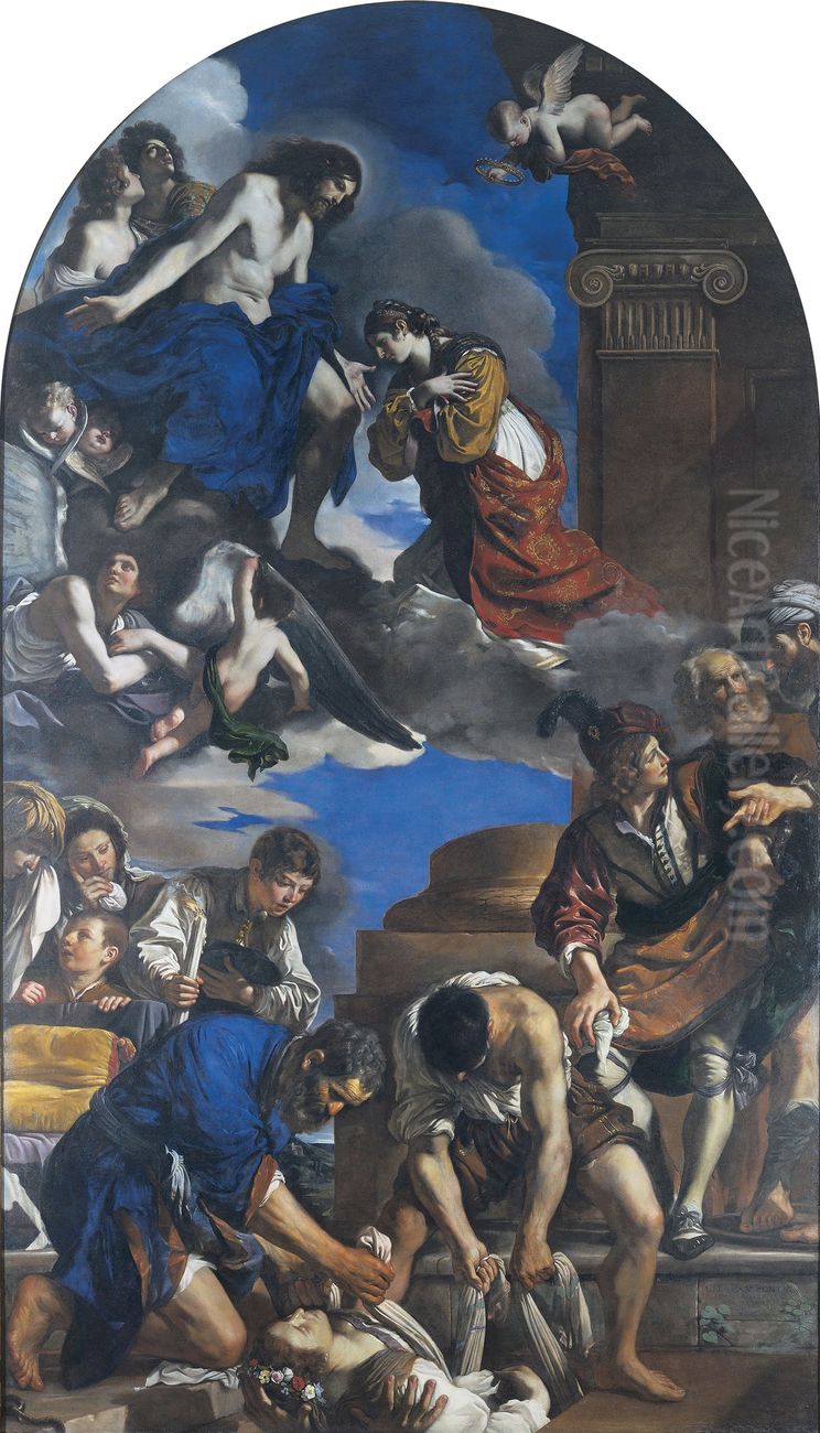 Burial of Saint Petronilla Oil Painting by Giovanni Francesco Barbieri