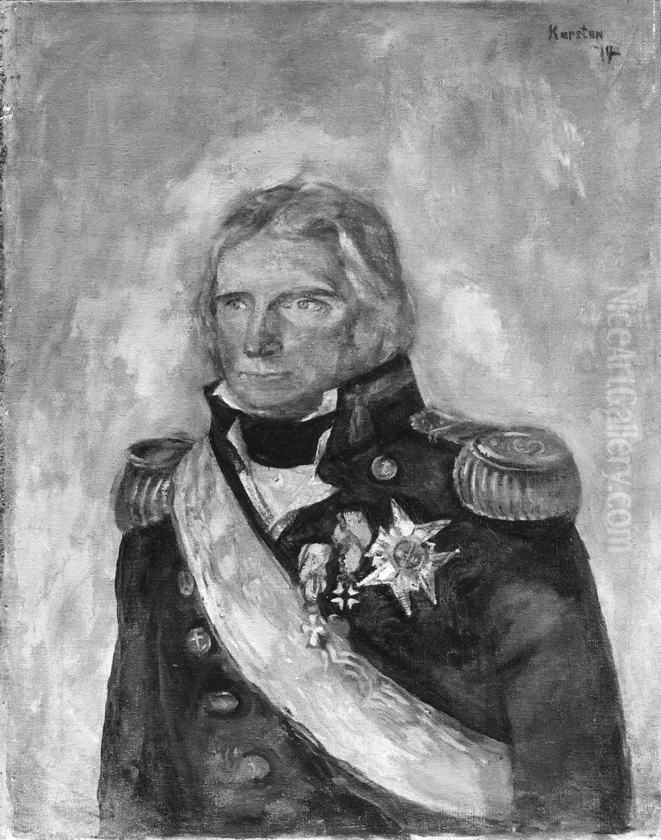 Jens Schou Fabricius Oil Painting by Ludvig Karsten
