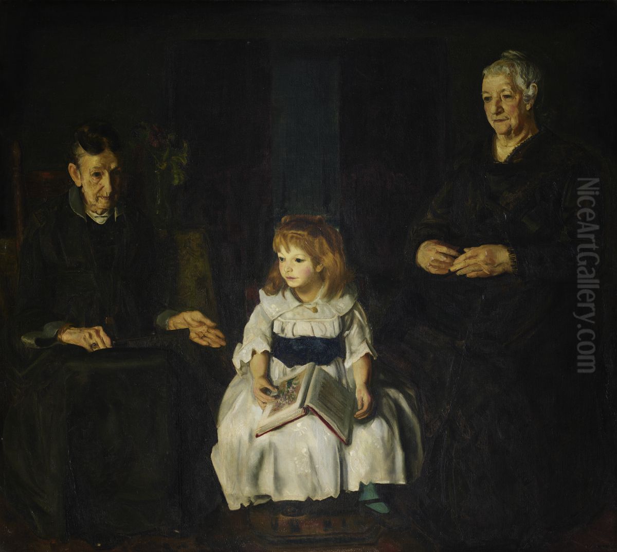 Elinor, Jean and Anna Oil Painting by George Wesley Bellows
