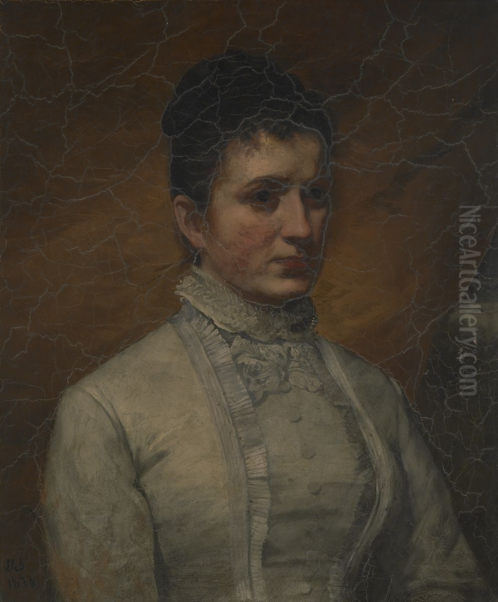 Portrait of a Lady Oil Painting by Lars Gustav Sellstedt