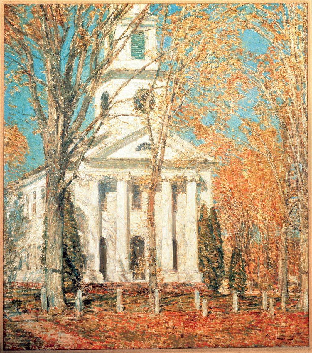 Church at Old Lyme, Connecticut Oil Painting by Childe Hassam