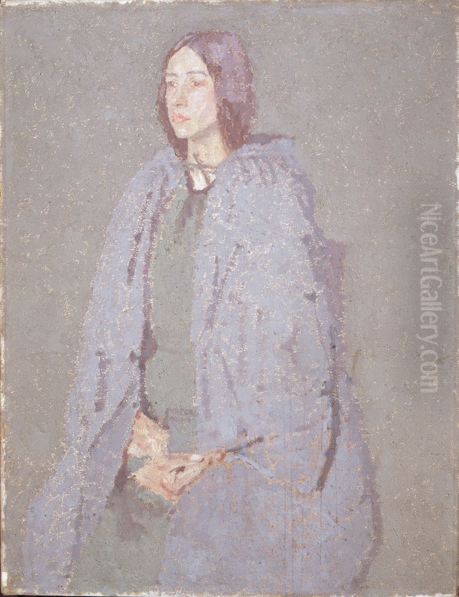Woman with Cloak Oil Painting by Gwen John
