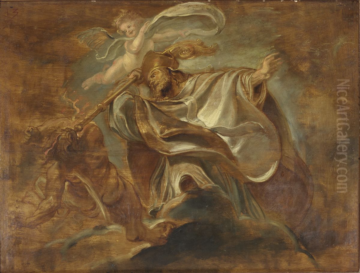 St. Gregory of Nazianzus Oil Painting by (studio of) Rubens, Peter Paul