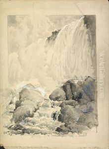 View of the American Falls, from below the Cave of the Winds