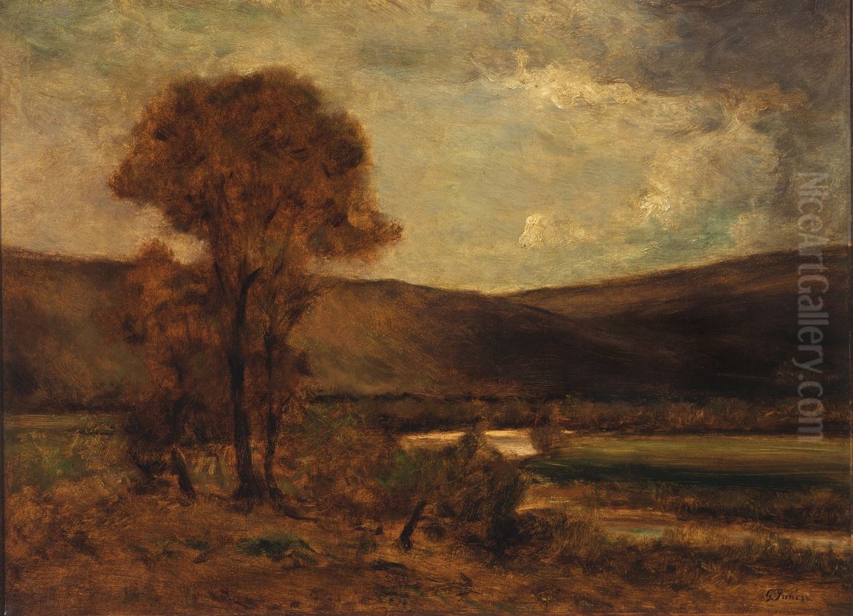 Autumn Scene Oil Painting by George Inness