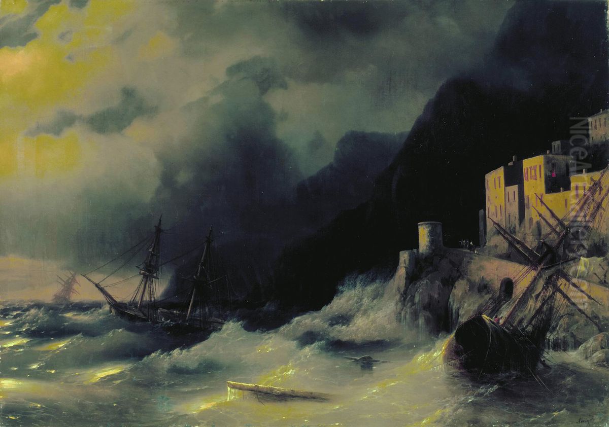 Storm at sea Oil Painting by Ivan Aivazovsky