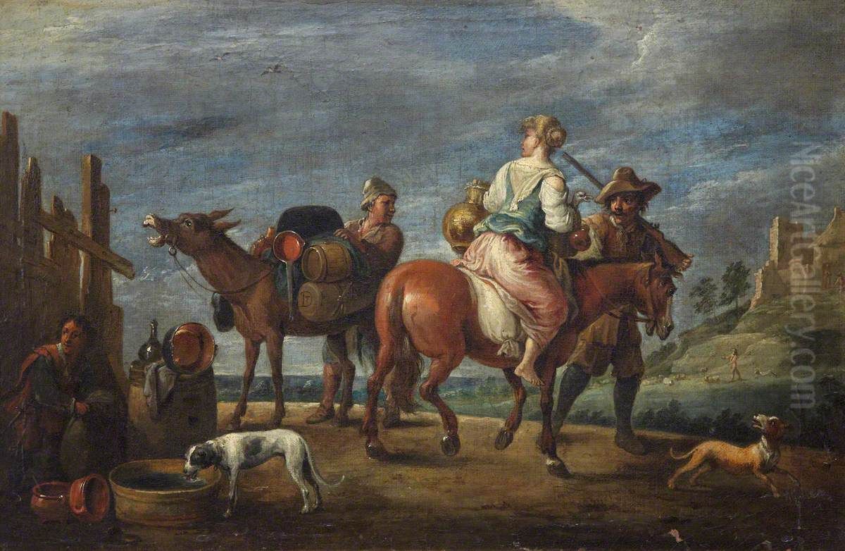 A Pasticcio Oil Painting by David Teniers the Younger