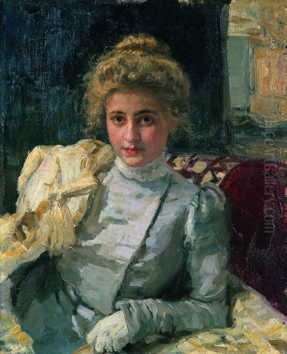 A mulher loira (retrato de Tyashova) Oil Painting by Repin Iliya